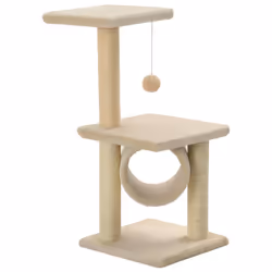 vidaXL Albero per Gatti con Tiragraffi Sisal 65 cm Beige - Vista aggiuntiva 2