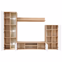 vidaXL Parete Attrezzata Porta TV con Luci LED Rovere Sonoma e Bianco - Vista aggiuntiva 3