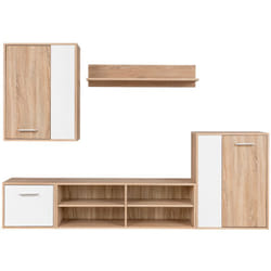 Vidaxl - Set Mobili tv 5 Pezzi in Bianco e Quercia di Sonoma in Legno Ingegnerizzato