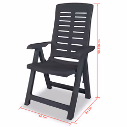 VidaXL 275071 sedia da esterno Terrazzo Plastica Antracite - Vista aggiuntiva 8