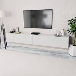 Vidaxl - Mobili tv 2 pz in Legno Multistrato 120x40x34 cm Bianco Lucido