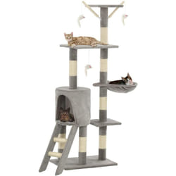 Tiragraffi per gatti, Albero per Gatti con Tiragraffi in Sisal 138 cm Grigio Vidaxl