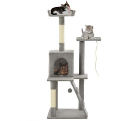 Tiragraffi per gatti, Albero per Gatti con Tiragraffi in Sisal 120 cm Grigio Vidaxl