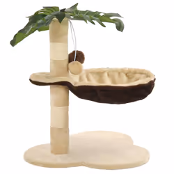 vidaXL Albero per Gatti con Tiragraffi in Sisal 50cm Beige e Marrone - Vista aggiuntiva 2