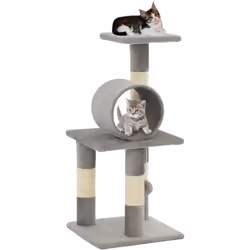 Con questo albero tiragraffi di alta qualità, i vostri gatti possono graffiare, appollaiarsi, nascondersi, arrampicarsi e ril ...