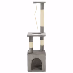 vidaXL Albero per Gatti con Tiragraffi in Sisal 109 cm Grigio - Vista aggiuntiva 2