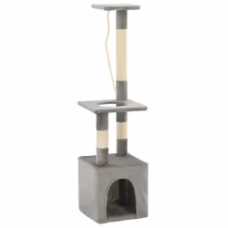 vidaXL Albero per Gatti con Tiragraffi in Sisal 109 cm Grigio - Vista aggiuntiva 3