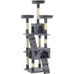Tiragraffi per gatti, Albero per Gatti Tiragraffi Sisal 170 cm Zampe Stampate Grigio Vidaxl
