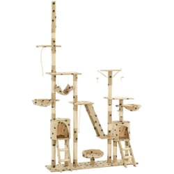 Tiragraffi per gatti, Albero per Gatti Tiragraffi Sisal 230-250cm Stampa Zampe Beige Vidaxl