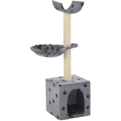 Albero per Gatti Tiragraffi Sisal 105 cm Zampe Stampate Grigio Vidaxl 626752