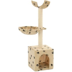 Tiragraffi per gatti, Albero per Gatti Tiragraffi Sisal 105 cm Zampe Stampate Beige Vidaxl