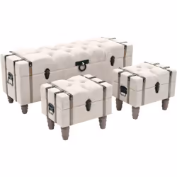 Aggiungerete un tocco vintage al vostro arredamento con il nostro set di 3 cassapanche. Le cassapanche sono realizzate in leg ...
