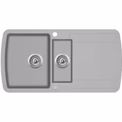 Colore: Grigio Materiale: 80% quarzo, 20% resina Dimensioni complessive: 960 x 500 x 310 mm (L x L x P) Dimensioni della vasc ...