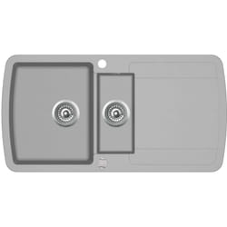 Lavello da Cucina in Granito Vasca Doppia Grigio Vidaxl 319988