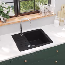Il nostro lavello da cucina in granito sarà un'aggiunta senza tempo al vostro arredo da cucina. È caratterizzato da una singo ...