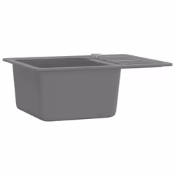 vidaXL Lavello da Cucina in Granito Vasca Singola Grigio - Vista aggiuntiva 3