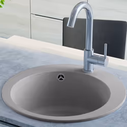 Colore: Grigio Materiale: 80% quarzo, 20% resina Dimensioni complessive: 505 x 505 x 290 mm (L x L x P) Dimensioni della vasc ...