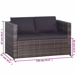 VidaXL 43915 set mobili da esterno - Vista aggiuntiva 7