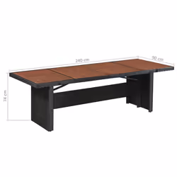 VidaXL 43940 tavolo da esterno Nero, Marrone - Vista aggiuntiva 4