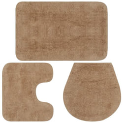 Vidaxl - Set Tappetini per Bagno 3 pz in Tessuto Beige 82420