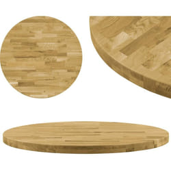 Piano del Tavolo Legno Massello di Rovere Circolare 44mm 400mm Vidaxl