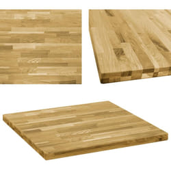 Vidaxl - Piano del Tavolo Legno Massello di Rovere Quadrato 44mm 80x80cm