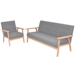 VidaXL 275177 set di mobili per soggiorno Grigio chiaro Legno