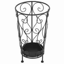 VidaXL 245932 portaombrelli Metallo Nero - Vista aggiuntiva 2
