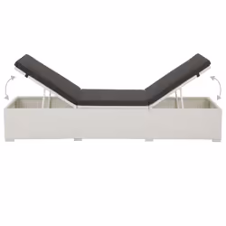 VidaXL 43951 sedia da esterno Salone Seduta imbottita Rattan sintetico, Acciaio Nero, Bianco - Vista aggiuntiva 4