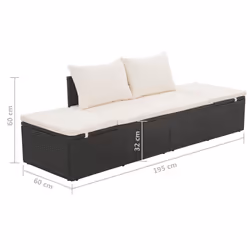 VidaXL 43953 letto per esterni Nero, Crema, Bianco - Vista aggiuntiva 6