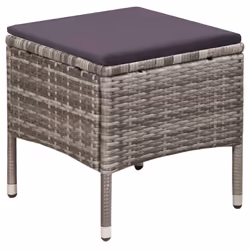 VidaXL 44092 sedia da esterno Terrazzo Seduta imbottita Polietilene, Malacca, Acciaio Grigio - Vista aggiuntiva 4