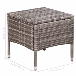 VidaXL 44092 sedia da esterno Terrazzo Seduta imbottita Polietilene, Malacca, Acciaio Grigio - Vista aggiuntiva 6