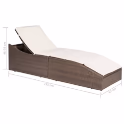VidaXL 44135 sedia da esterno Salone Seduta imbottita Polietilene, Malacca, Acciaio Marrone, Crema, Bianco - Vista aggiuntiva 6