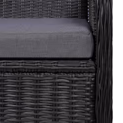 VidaXL 44146 sedia da esterno Terrazzo Seduta imbottita Poliestere Nero, Grigio - Vista aggiuntiva 6