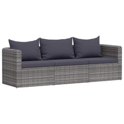 Set Divani da Giardino 3 pz con Cuscini Grigio in Polyrattancod mxl 118881