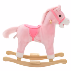 Cavallo a Dondolo in Peluche 65x32x58 cm Rosacod mxl 120460 - Vista aggiuntiva 2