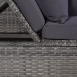 VidaXL 43959 sedia da esterno Terrazzo Seduta imbottita Polietilene, Malacca, Acciaio Grigio - Vista aggiuntiva 4