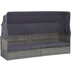VidaXL 43962 sedia da esterno Terrazzo Seduta imbottita Tessuto, Rattan sintetico, Acciaio Grigio