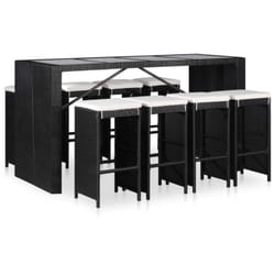 Vidaxl - Set da Pranzo da Giardino 9 pz in Polyrattan Nero