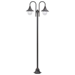 Lampione da Giardino E27 220 cm in Alluminio 2 Lampade Bronzocod mxl 70922