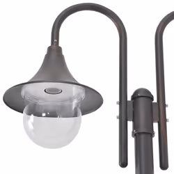 Lampione da Giardino E27 220 cm in Alluminio 2 Lampade Bronzocod mxl 70922 - Vista aggiuntiva 2