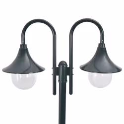 Lampione da Giardino E27 220 cm Alluminio 2 Lampade Verde Scurocod mxl 94942 - Vista aggiuntiva 2