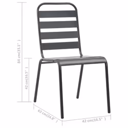 VidaXL 44257 sedia da esterno Terrazzo Acciaio Grigio - Vista aggiuntiva 8