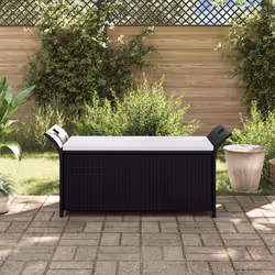 vidaXL Cassapanca con Cuscino 138 cm in Polyrattan Marrone - Vista aggiuntiva 3