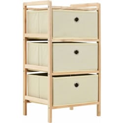 Mobile Moderno, Scaffale con 3 Cesti in Tessuto in Legno di Cedro Beige Vidaxl 2761