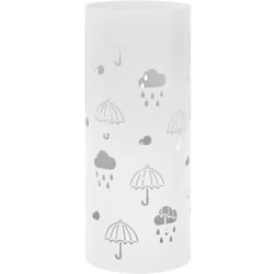 Porta Ombrelli con Motivi a Ombrelli in Acciaio Bianco Vidaxl 51858