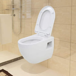 Wc Sospeso in Ceramica Bianca Vidaxl 61299