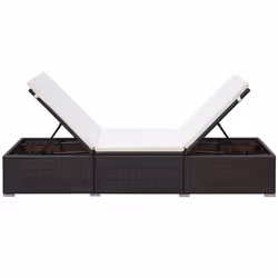 VidaXL 44403 sedia da esterno Salone Seduta imbottita Rattan sintetico, Acciaio Marrone, Crema, Bianco - Vista aggiuntiva 4