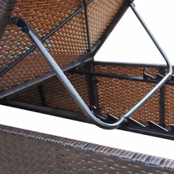 VidaXL 44403 sedia da esterno Salone Seduta imbottita Rattan sintetico, Acciaio Marrone, Crema, Bianco - Vista aggiuntiva 6