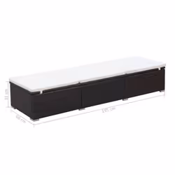 VidaXL 44403 sedia da esterno Salone Seduta imbottita Rattan sintetico, Acciaio Marrone, Crema, Bianco - Vista aggiuntiva 7